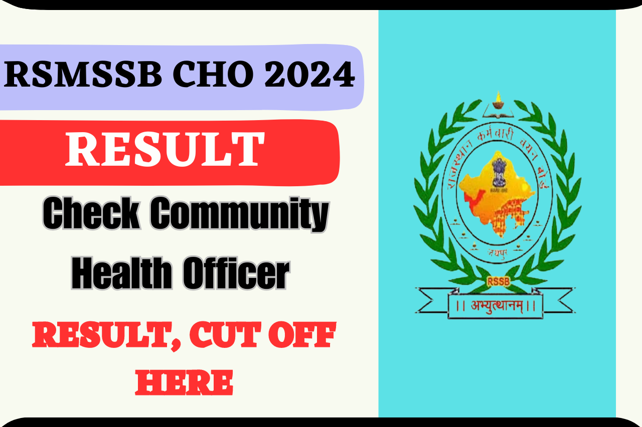 RSMSSB CHO Result 2024 (OUT NOW) Check Community Health Officer, Result ...