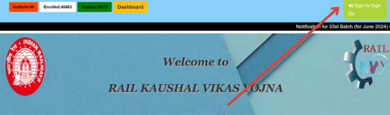 Rail Kaushal Vikas Yojana website