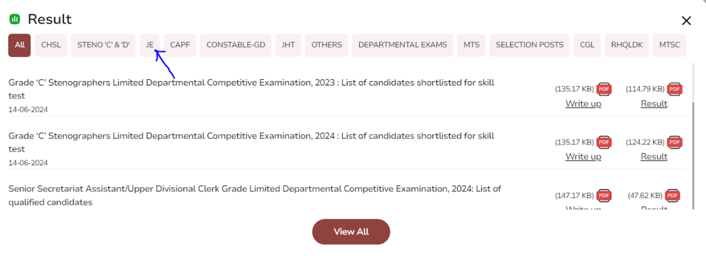 SSC Result Checklist