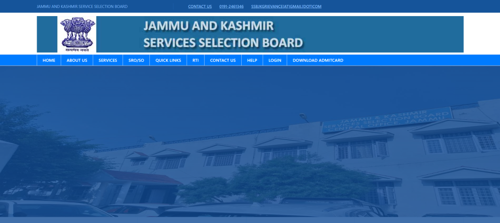 JKSSB Subordinate Services Selection Board