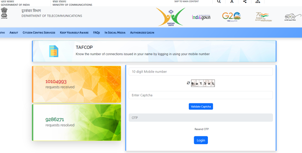 Use TAFCOP Portal 