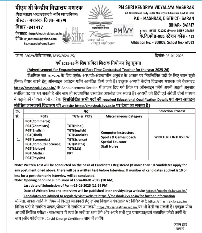 KVS Recruitment 2025 