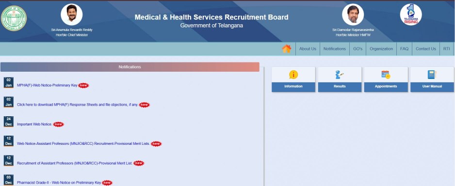 TG MPHA Result 2025 official website 